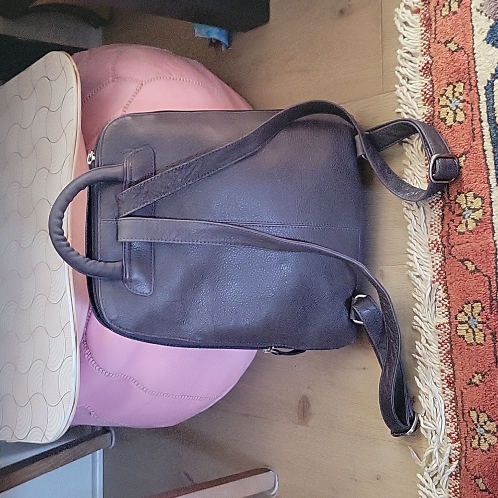 Gray Leather Backpack - image 8